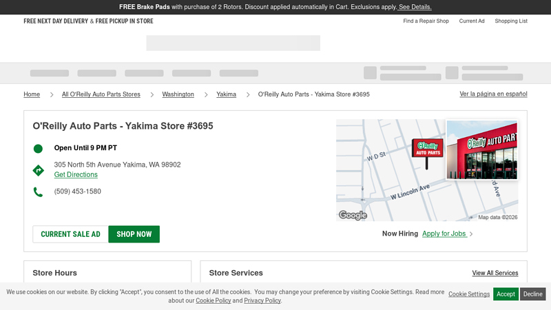 O'Reilly Auto Parts Store #3695 advance auto parts yakima