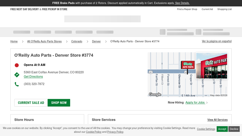 O'Reilly Auto Parts Store #3774 auto parts store denver
