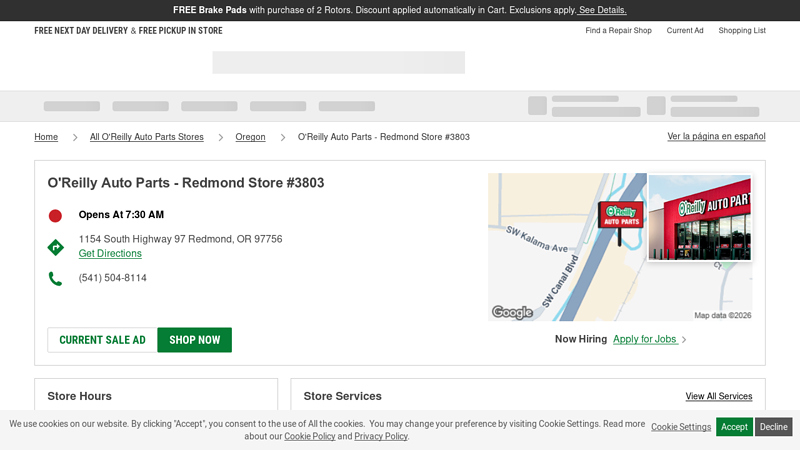 O'Reilly Auto Parts Store #3803 auto parts redmond