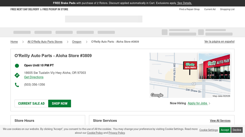 O'Reilly Auto Parts Store #3809 beaverton auto parts