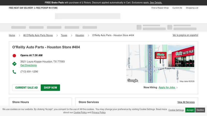 O'Reilly Auto Parts Store #404 car parts store houston