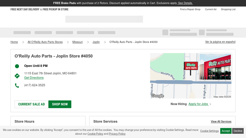 O'Reilly Auto Parts Store #4050 o reilly auto parts joplin mo