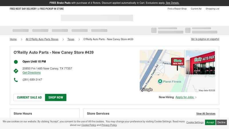 O'Reilly Auto Parts Store #439 oreillys auto parts new caney