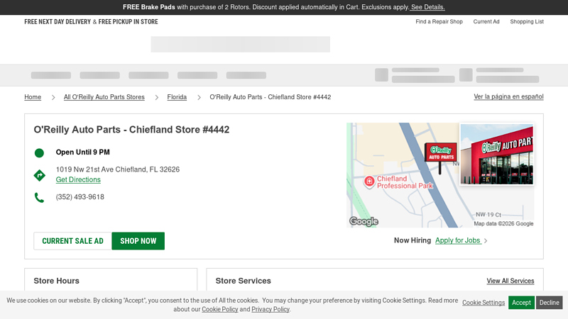 O'Reilly Auto Parts Store #4442 advance auto parts chiefland