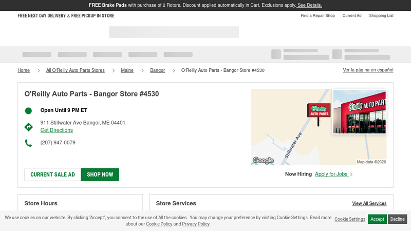 O'Reilly Auto Parts Store #4530 auto parts in bangor