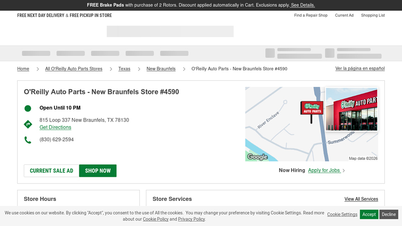 O'Reilly Auto Parts Store #4590 advance auto parts new braunfels tx