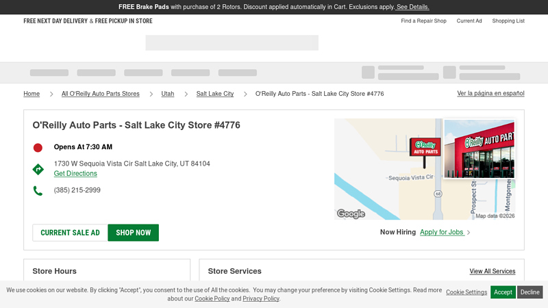 O'Reilly Auto Parts Store #4776 auto parts salt lake city