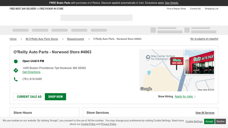O'Reilly Auto Parts Store #4863 norwood auto parts