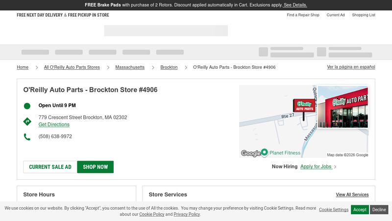 O'Reilly Auto Parts Store #4906 auto parts brockton