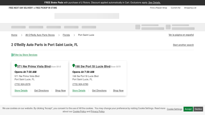 O'Reilly Auto Parts Store #4947 advance auto parts port st lucie