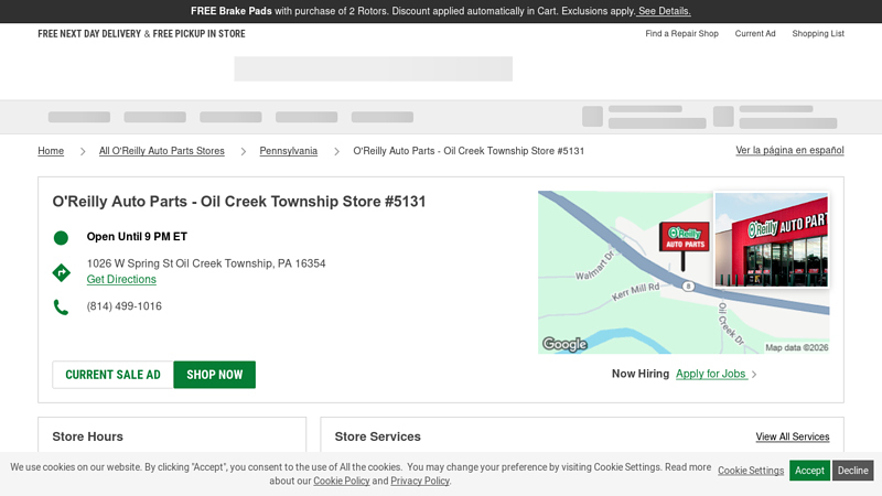 O'Reilly Auto Parts Store #5131 titusville pa auto parts store