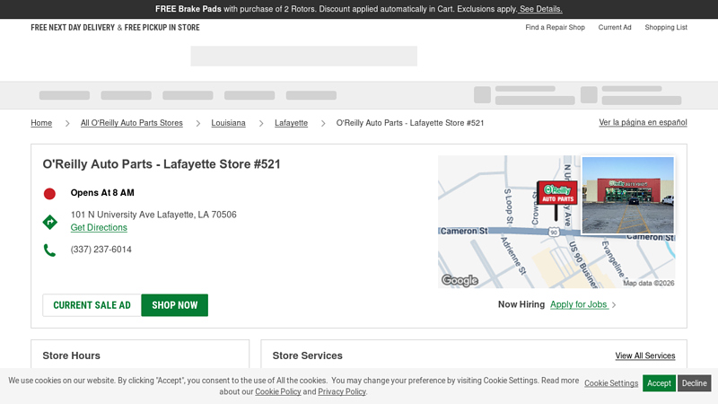 O'Reilly Auto Parts Store #521 auto parts lafayette la