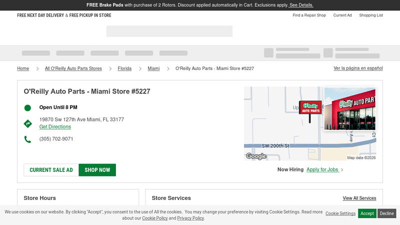 O'Reilly Auto Parts Store #5227 autozone auto parts miami