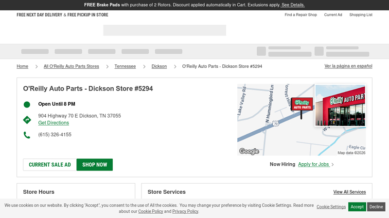 O'Reilly Auto Parts Store #5294 dickson auto parts dickson tn