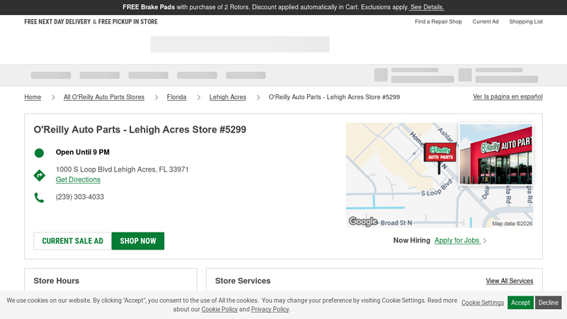 O'Reilly Auto Parts Store #5299 advance discount auto parts lehigh acres fl