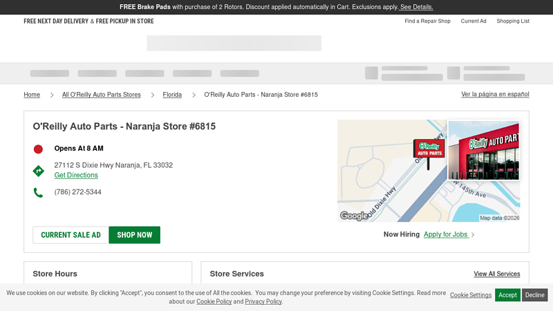 O'Reilly Auto Parts Store #5346 auto parts homestead fl