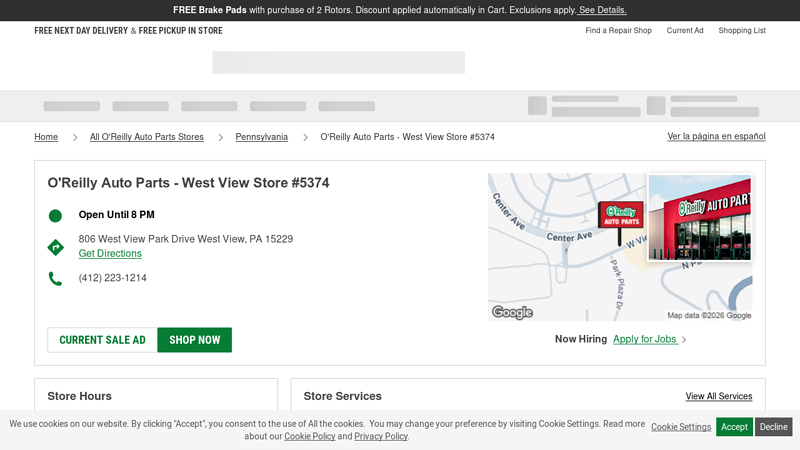 O'Reilly Auto Parts Store #5374 o'reilly auto parts buy now pay later