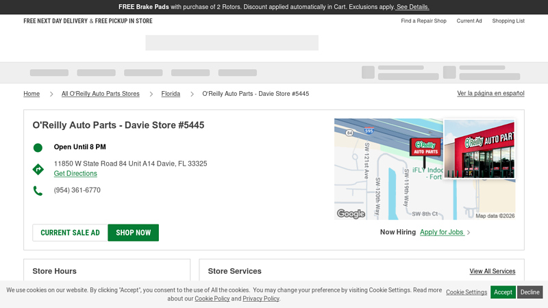 O'Reilly Auto Parts Store #5445 advance auto parts davie