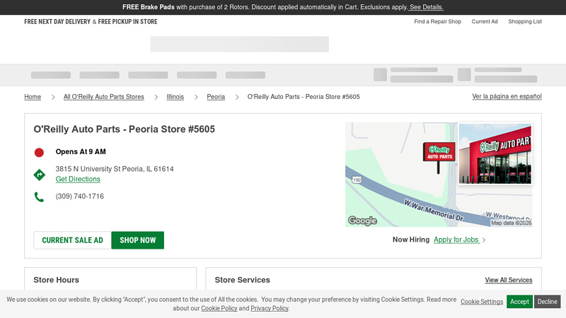 O'Reilly Auto Parts Store #5605 auto parts peoria il