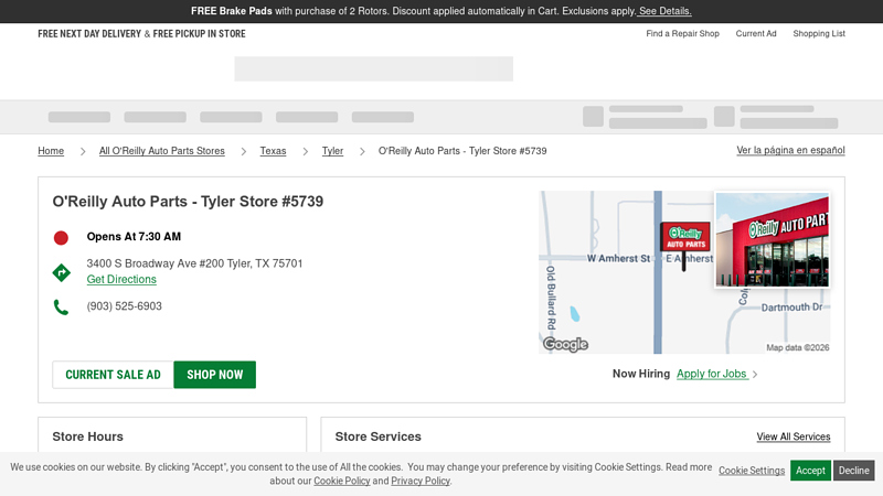 O'Reilly Auto Parts Store #5739 auto parts tyler tx