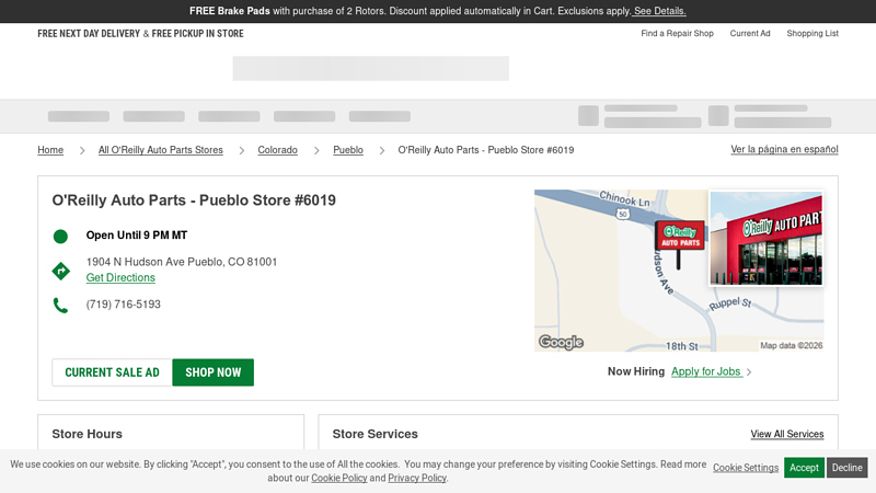 O'Reilly Auto Parts Store #6019 auto parts stores in pueblo colorado