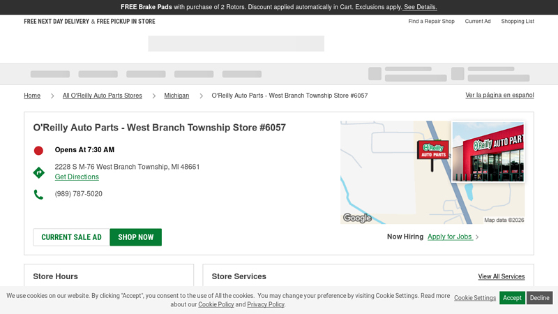 O'Reilly Auto Parts Store #6057 auto parts in west branch