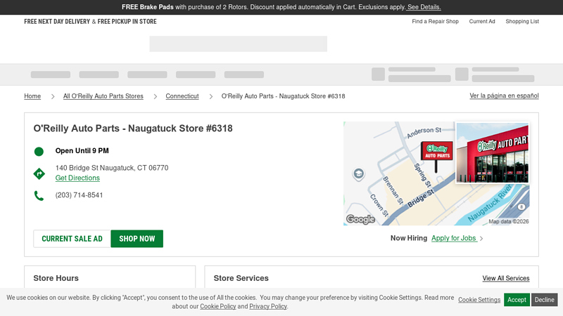 O'Reilly Auto Parts Store #6318 advance auto parts naugatuck ct