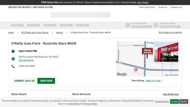 O'Reilly Auto Parts Store #6436 rockville auto parts