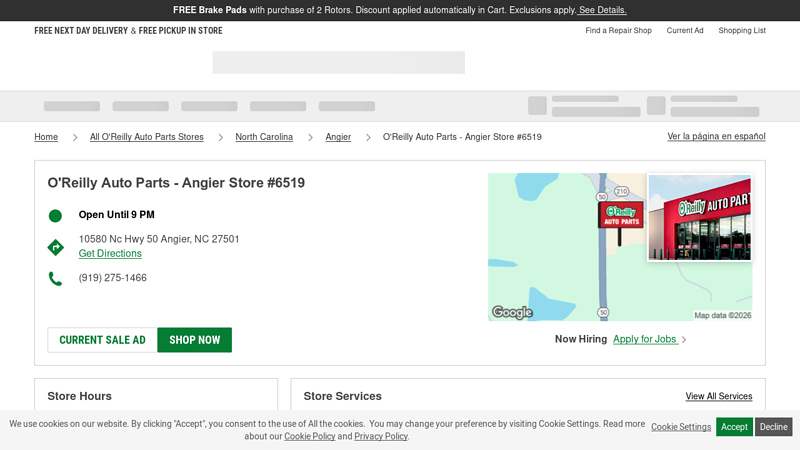 O'Reilly Auto Parts Store #6519 advance auto parts garner north carolina