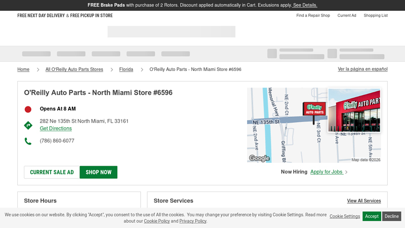 O'Reilly Auto Parts Store #6596 advance auto parts hallandale