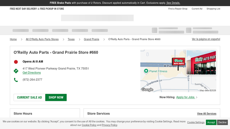 O'Reilly Auto Parts Store #660 auto parts grand prairie