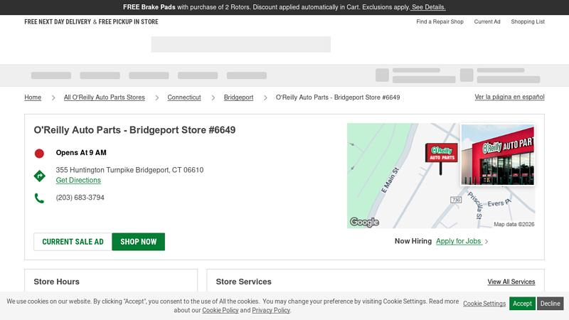 O'Reilly Auto Parts Store #6649 auto parts bridgeport