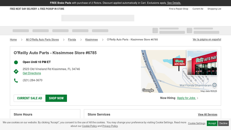 O'Reilly Auto Parts Store #6785 auto parts kissimmee