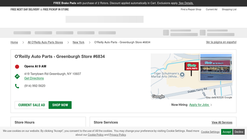 O'Reilly Auto Parts Store #6834 auto parts yonkers ny