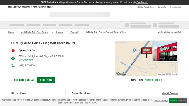 O'Reilly Auto Parts Store #6939 auto parts flagstaff