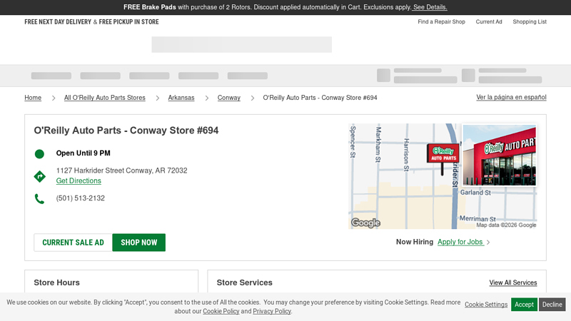 O'Reilly Auto Parts Store #694 auto parts conway ar