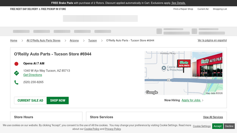 O'Reilly Auto Parts Store #6944 car parts tucson