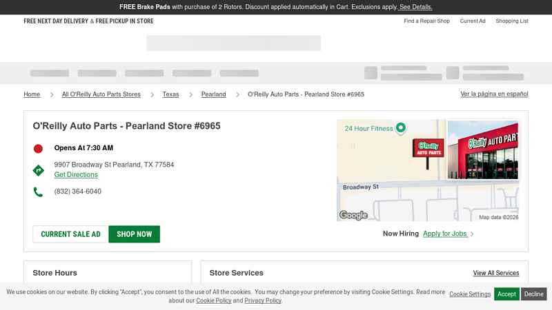 O'Reilly Auto Parts Store #6965 advance auto parts pearland tx