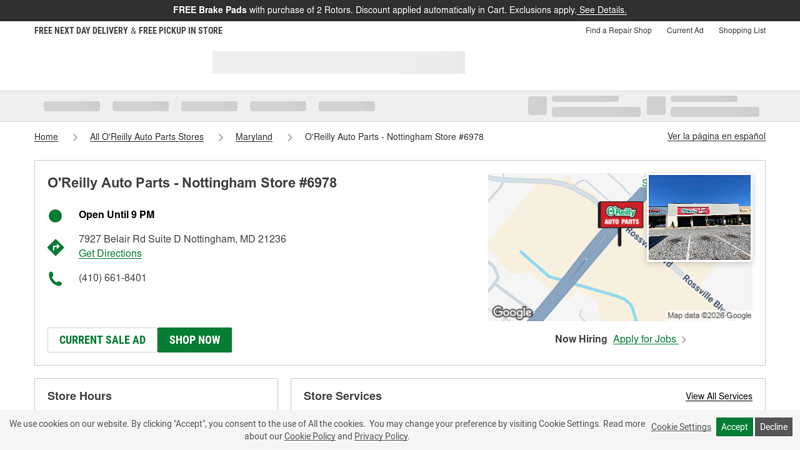 O'Reilly Auto Parts Store #6978 salvo auto parts bel air md