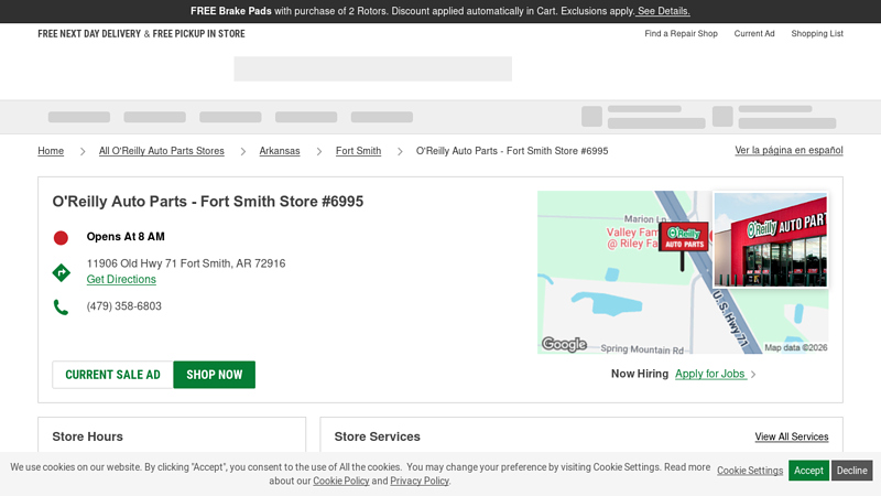 O'Reilly Auto Parts Store #6995 auto parts fort smith ar