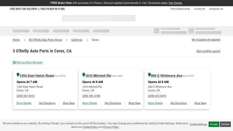 O'Reilly Auto Parts Store #7024 auto parts modesto ca