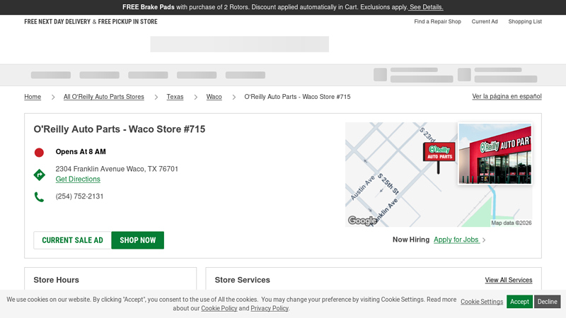 O'Reilly Auto Parts Store #715 car parts waco