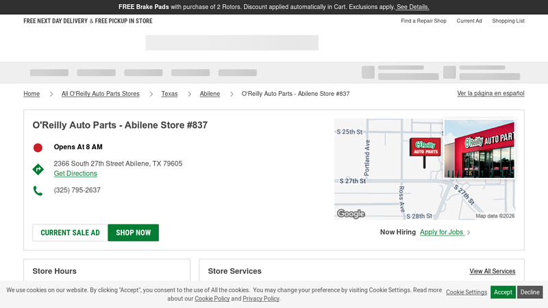 O'Reilly Auto Parts Store #837 advance auto parts abilene