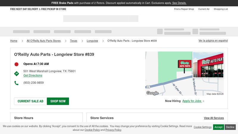 O'Reilly Auto Parts Store #839 southern auto parts longview