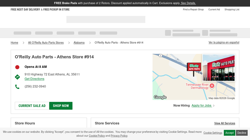 O'Reilly Auto Parts Store #914 advance auto parts in athens alabama