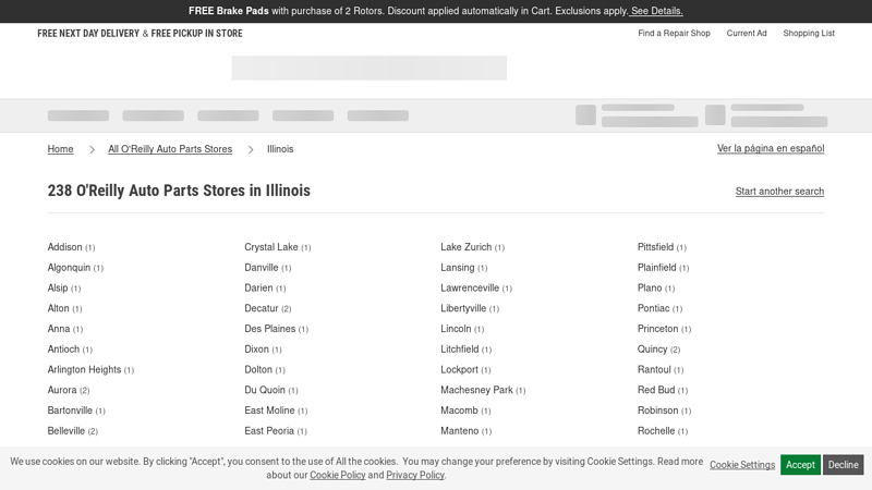 O'Reilly Auto Parts Stores in Illinois advance auto parts orland park il