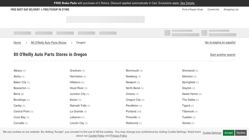 O'Reilly Auto Parts Stores in Oregon o'reilly auto parts lebanon oregon