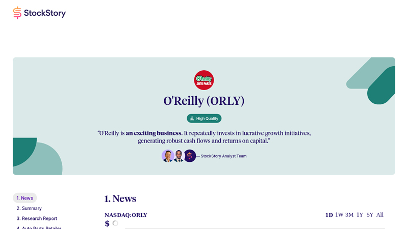 O'Reilly (ORLY) Research Report o'reilly auto parts stock