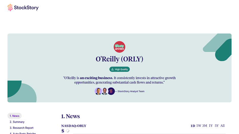 O'Reilly (ORLY) Research Report o reilly auto parts stock price