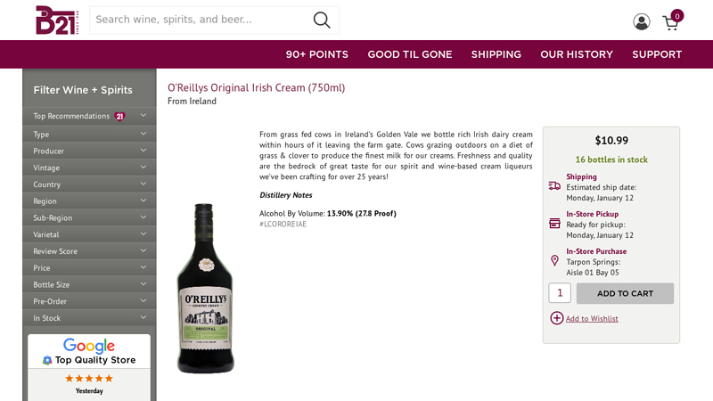 OReillys Original Irish Cream orileys auto parts kailua